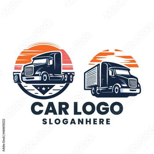 
Vector trucking company gradient logo transportation,delivery service,templat