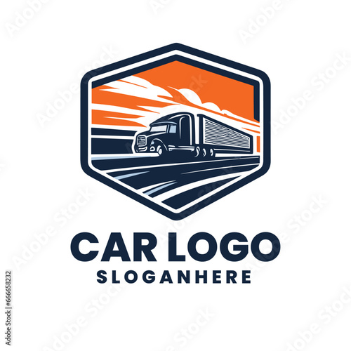 
Vector trucking company gradient logo transportation,delivery service,templat