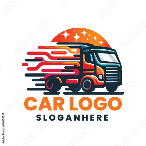 
Vector trucking company gradient logo transportation,delivery service,templat