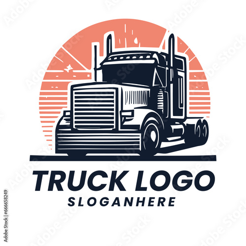 Vector freight truck delivery and cargo truck logo vector