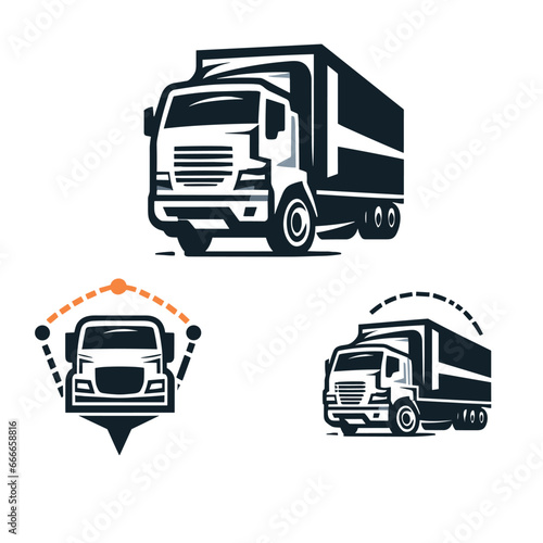 Vector Truck logo template. transportation, delivery service, logistic logo collection 