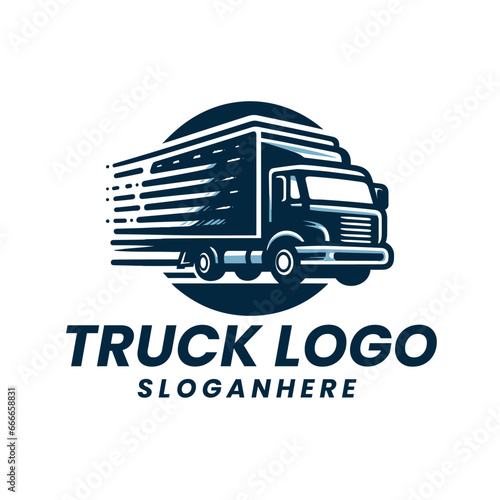 Vector freight truck delivery and cargo truck logo vector