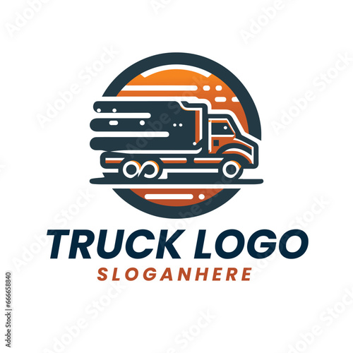 
Vector trucking company gradient logo transportation,delivery service,templat