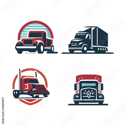 Vector Truck logo template. transportation, delivery service, logistic logo collection 