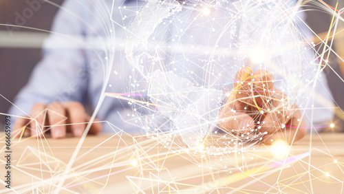 Global network. Blockchain....