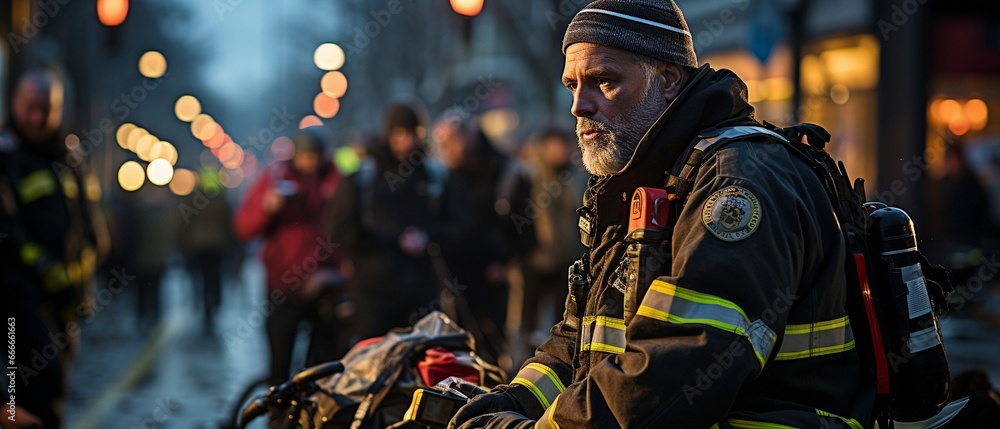 A pedestrian who was hit by a car on the road was surrounded by emergency personnel.. A pedestrian who was hit by a car on the road was surrounded by emergency personnel..