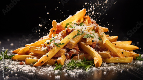 delicious french fries with truffle Generative AI