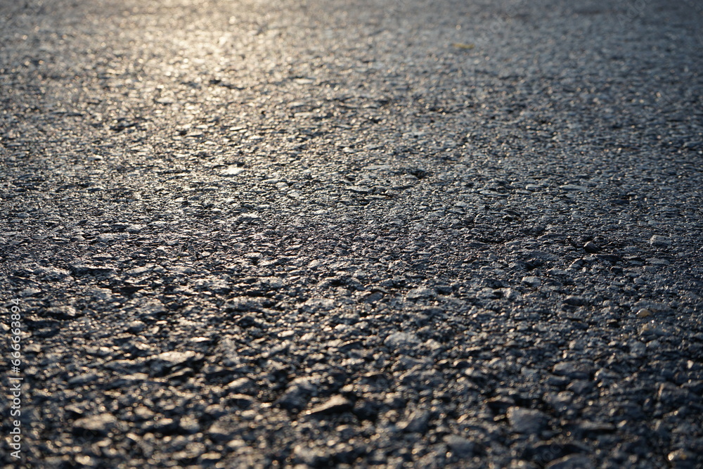 Asphalt road surface, construction completed Asphalt road surface, construction completed