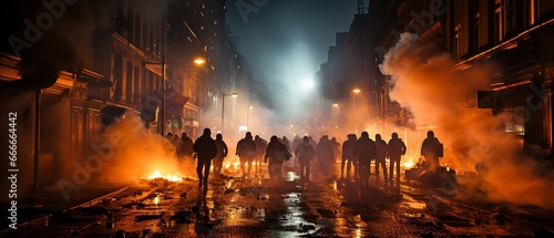 Tear gas-filled clashes in the streets as police fend off protesters.