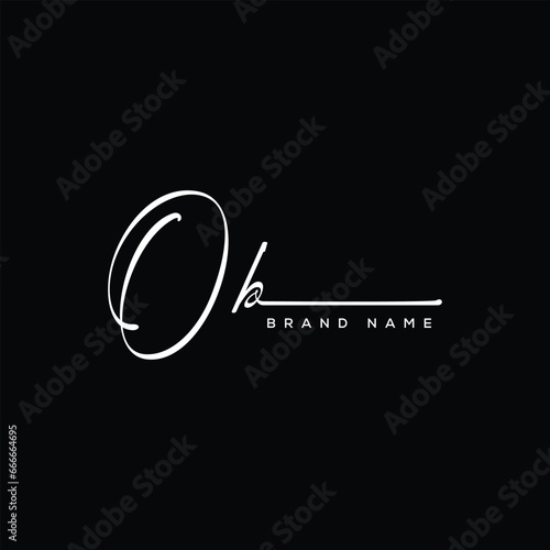 OB letter beauty handwriting vector logo.  photo