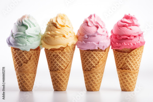 Ice Cream Waffle Cone - Delicious Summertime Treat with Copy Space
