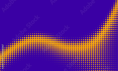 Wavy gradient halftone dots background. Vector illustration. Big wave