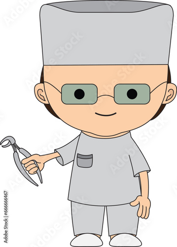 Illustrations medical personnel, doctor, nurse, health, medicine. Medical characters. Cute doctors, stomatologs and nurses. Men and women are avatars. Vector flat illustration.