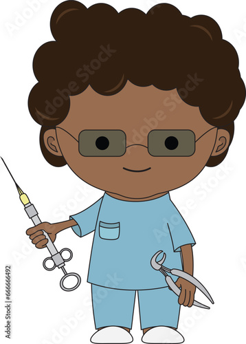 Illustrations medical personnel, doctor, nurse, health, medicine. Medical characters. Cute doctors, stomatologs and nurses. Men and women are avatars. Vector flat illustration.