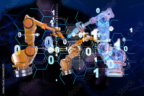 Neural network 3D illustration. Big data and cybersecurity - neural network exposure digital © vegefox.com