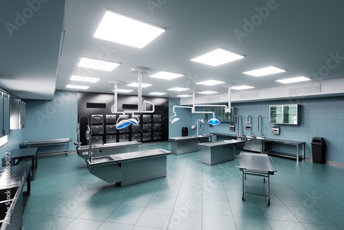 Canvas Print Interior of a morgue in a modern hospital