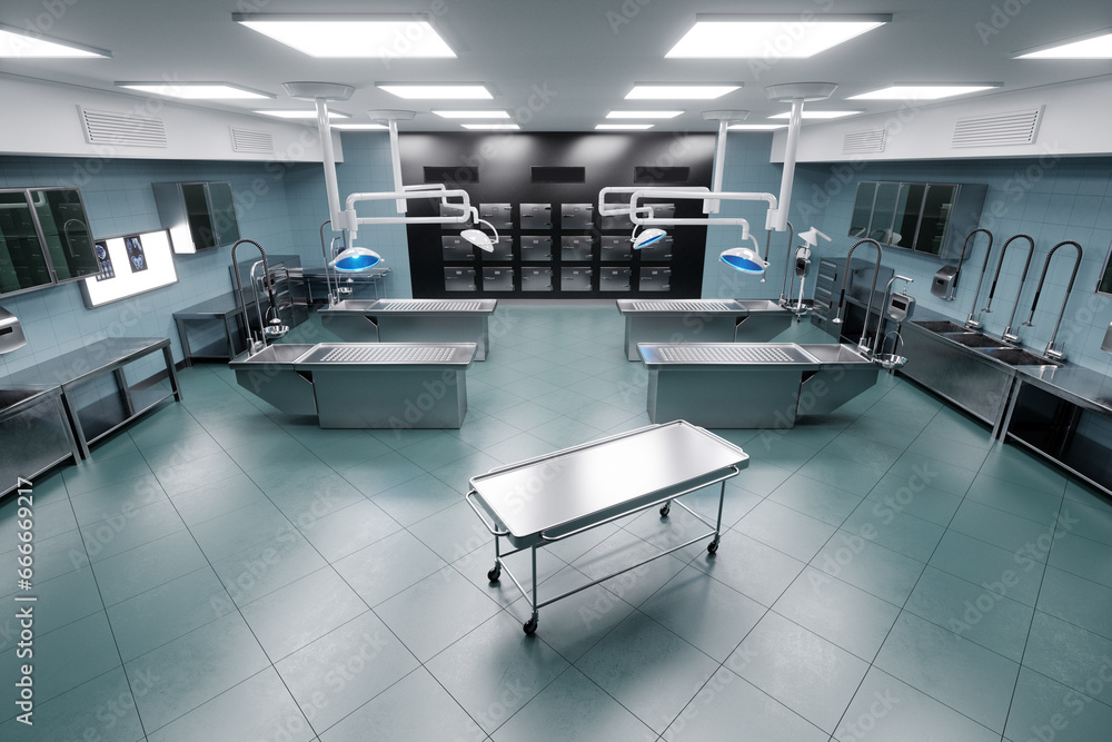 Ταπετσαρία Interior of a morgue in a modern hospital