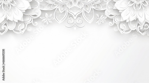 Mandala floral design black and white template copy space