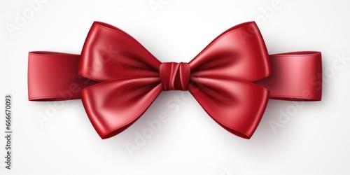Red bow on a white background, Generative AI