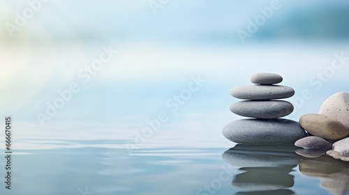 Stone pyramid zen concept template copy space