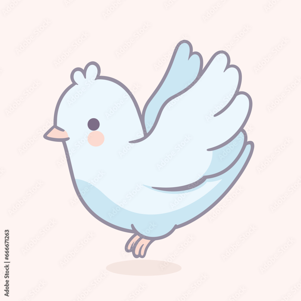 Cute cartoon dove. Vector illustration in a flat style. Cute cartoon dove. Vector illustration in a flat style.