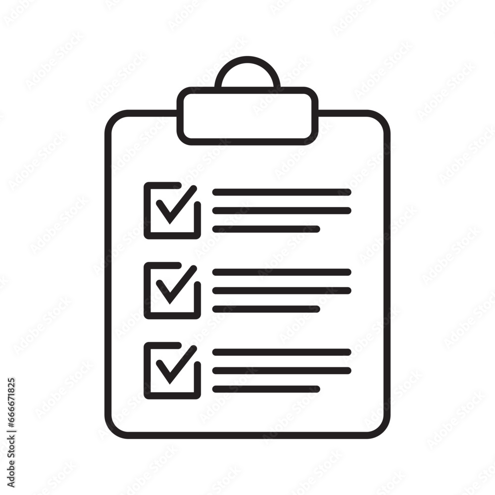 Clipboard line icon. Checklist sign symbol for web site and app design. Clipboard line icon. Checklist sign symbol for web site and app design.