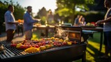 People Enjoying Delicious Food Cooked on a Sizzling BBQ Grill