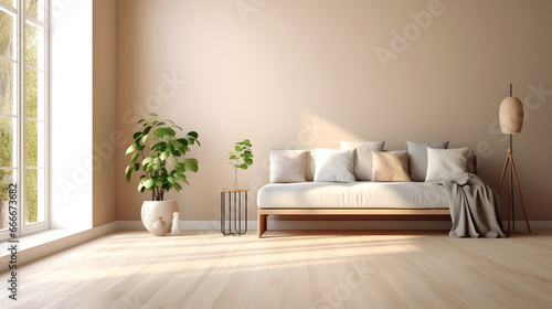 Golden Ambient Reflections: Polished Floor in a Virtual Home Office Background