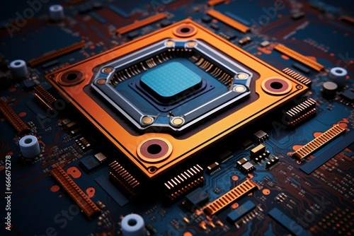 High-tech Digitalization processor. Science chip future. Generate Ai