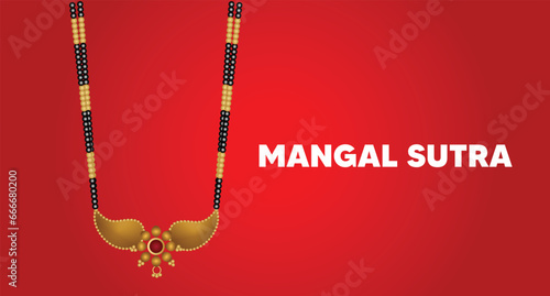 Mangal sutra Indian bride jewelry vector  illustration photo