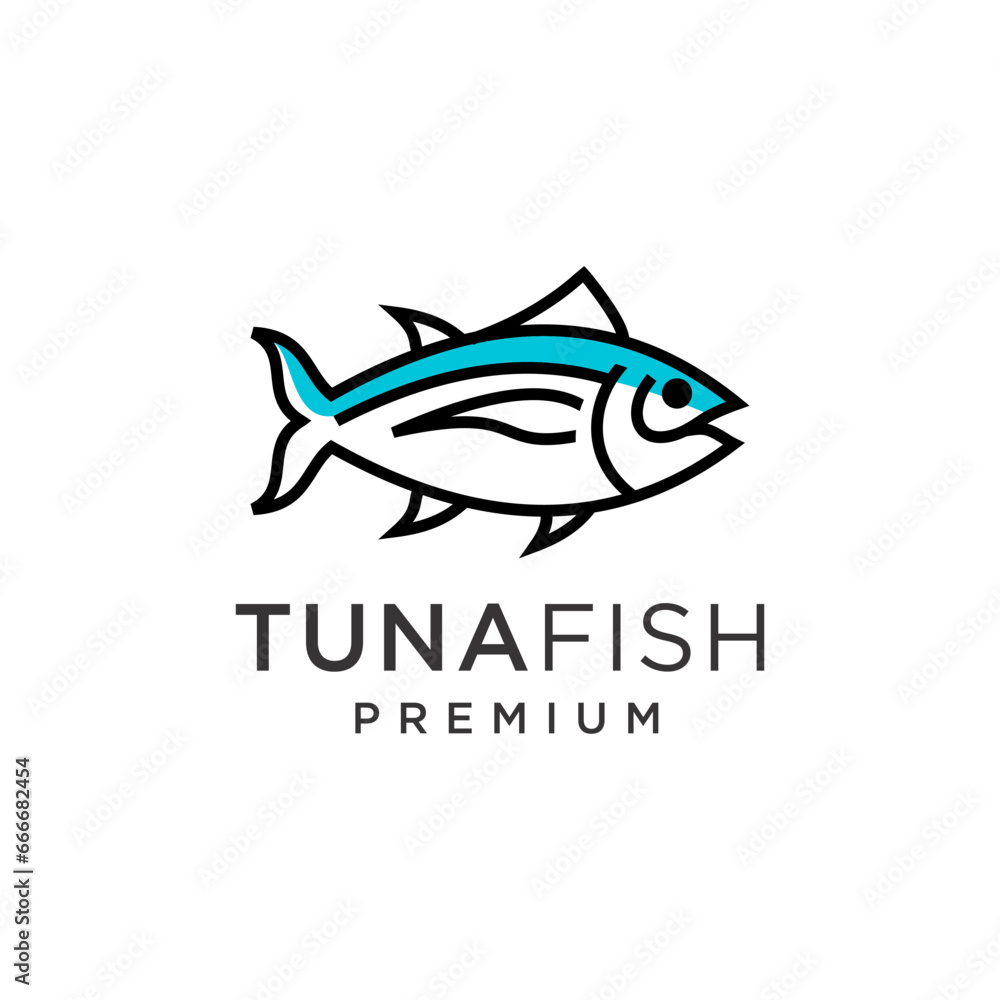 Tuna fish icon logo design. simple flat vector illustration Tuna fish icon logo design. simple flat vector illustration