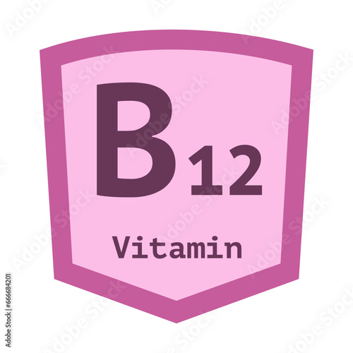 Vitamin B12 emblem vector isolated on white background 10 eps