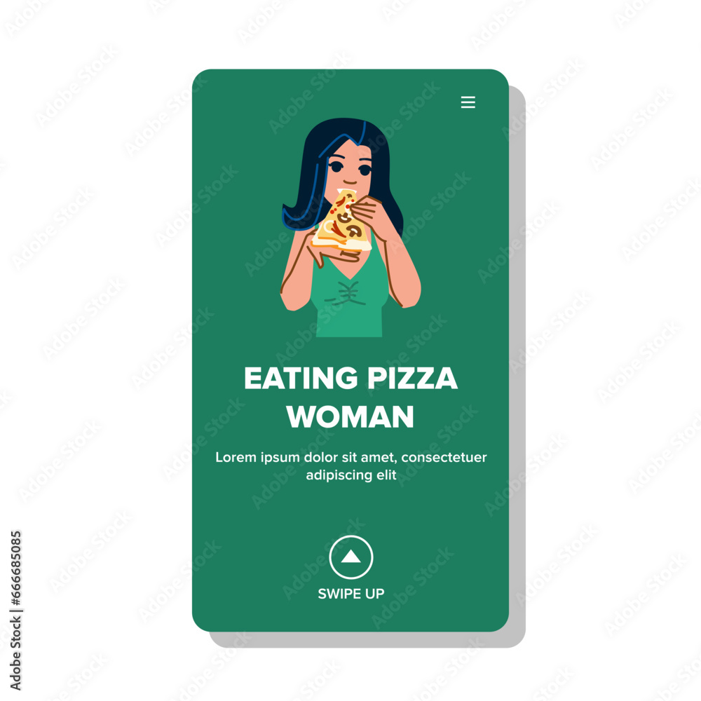 beautiful eating pizza woman vector. young adult, person , delicious slice beautiful eating pizza woman web flat cartoon illustration beautiful eating pizza woman vector. young adult, person , delicious slice beautiful eating pizza woman web flat cartoon illustration