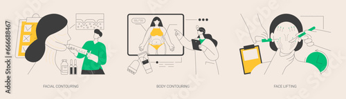 Beauty procedure abstract concept vector illustrations.