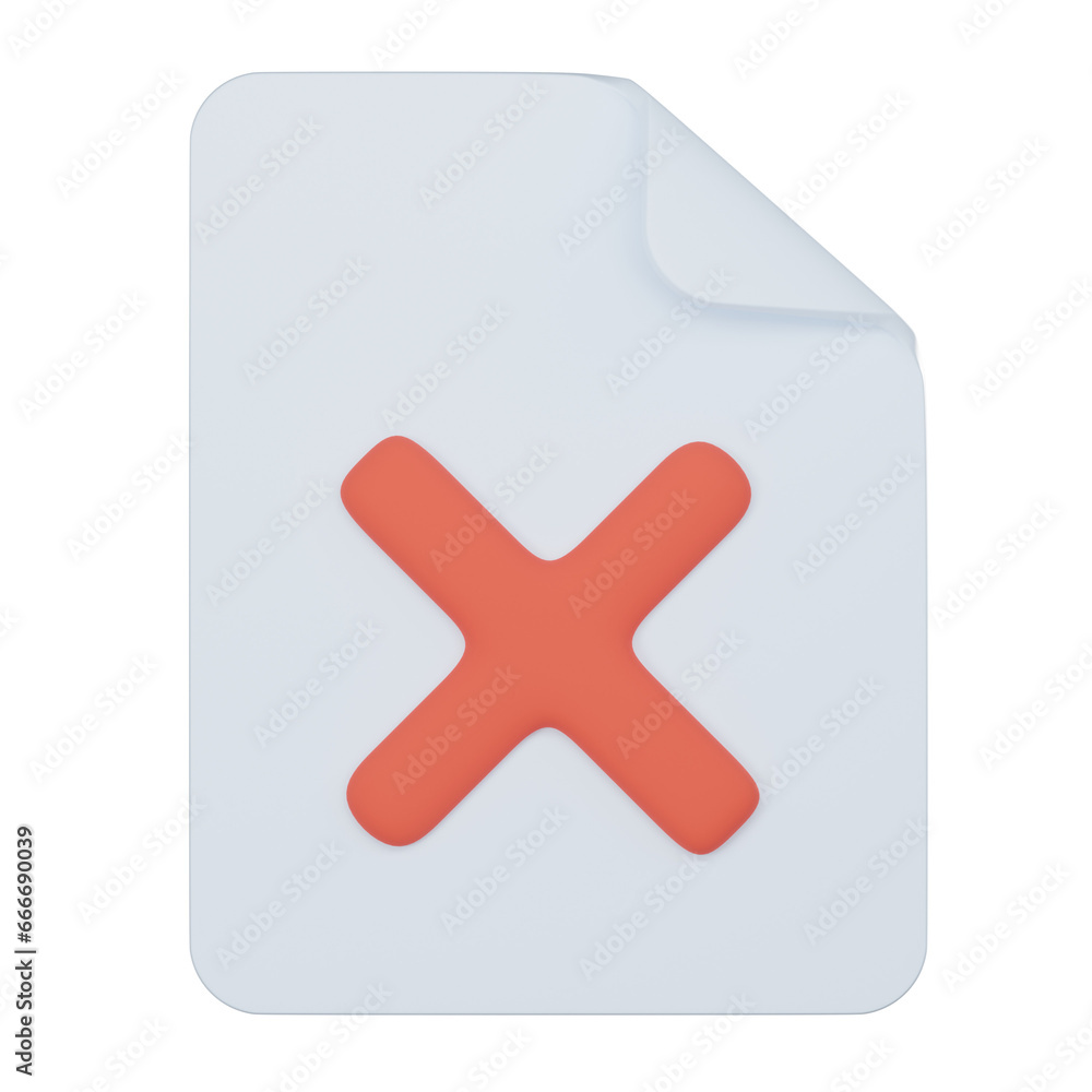 file or document is incorrect and invalid 3d icon file or document is incorrect and invalid 3d icon