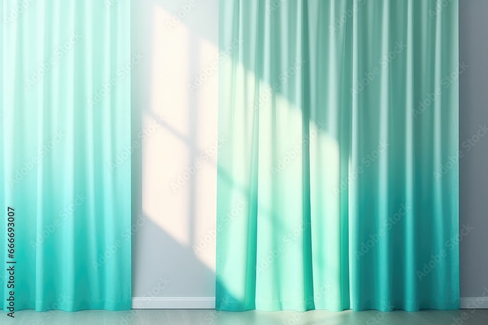 Turquoise blue gradient tie dye curtain drape and pastel Turquoise blue gradient tie dye curtain drape and pastel
