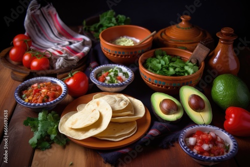 Typical food tortillas avocado salsa from Guatemala 