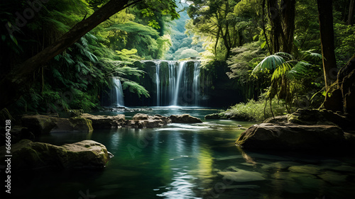 Serenity and Power of Nature: Cascading Waterfall  © ShahinAlam