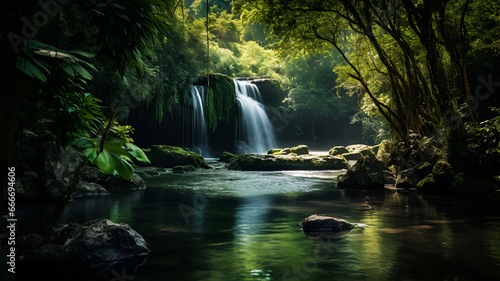 Serenity and Power of Nature: Cascading Waterfall  © ShahinAlam