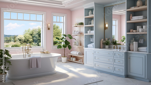 Tranquil Pastel Master Bathroom 