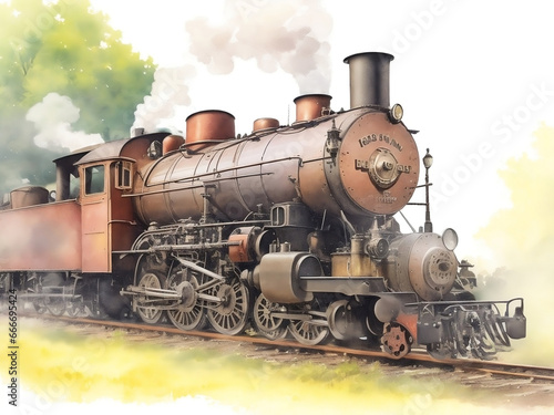 Whether you're a fan of trains or simply appreciate beautiful artwork, this watercolor painting is sure to impress.