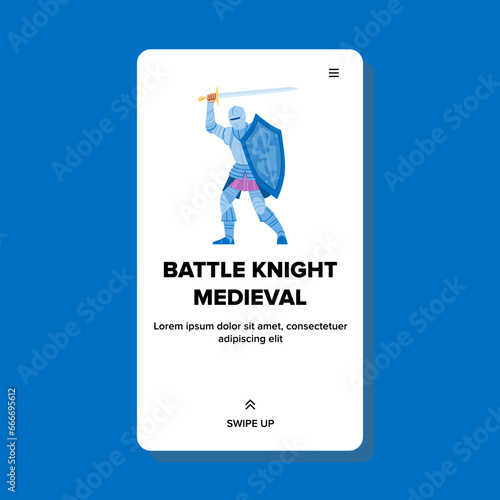 sword battle knight medieval vector. web flat, sword armor, war fight sword battle knight medieval web flat cartoon illustration