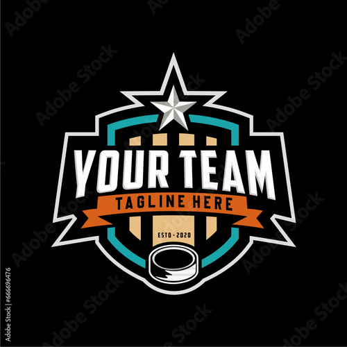 Hockey tournament logo in modern minimalist st