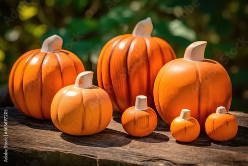 Wooden pumpkins autumn