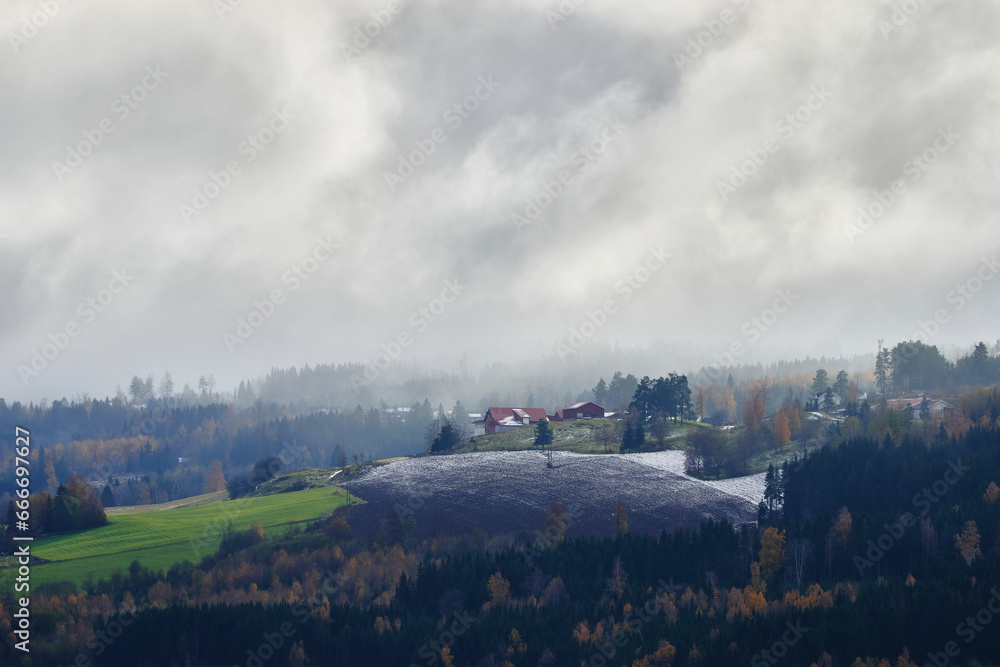 Image from rural Toten, Norway, a day in late October.