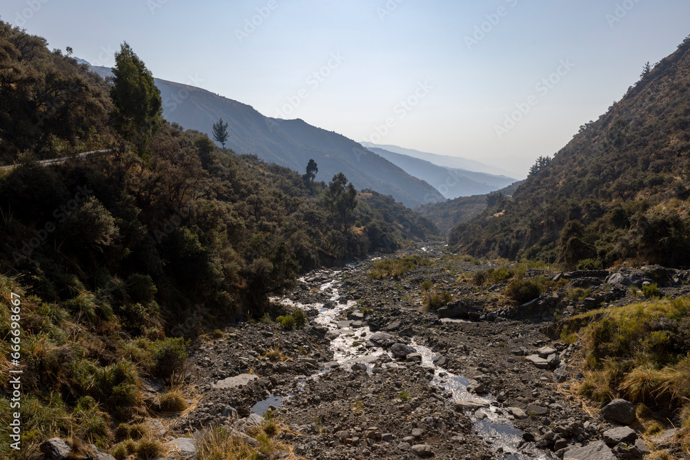 Obraz premium Peaceful morning in the scenic Tunari National Park near Cochabamba, Bolivia - Traveling and exploring South America