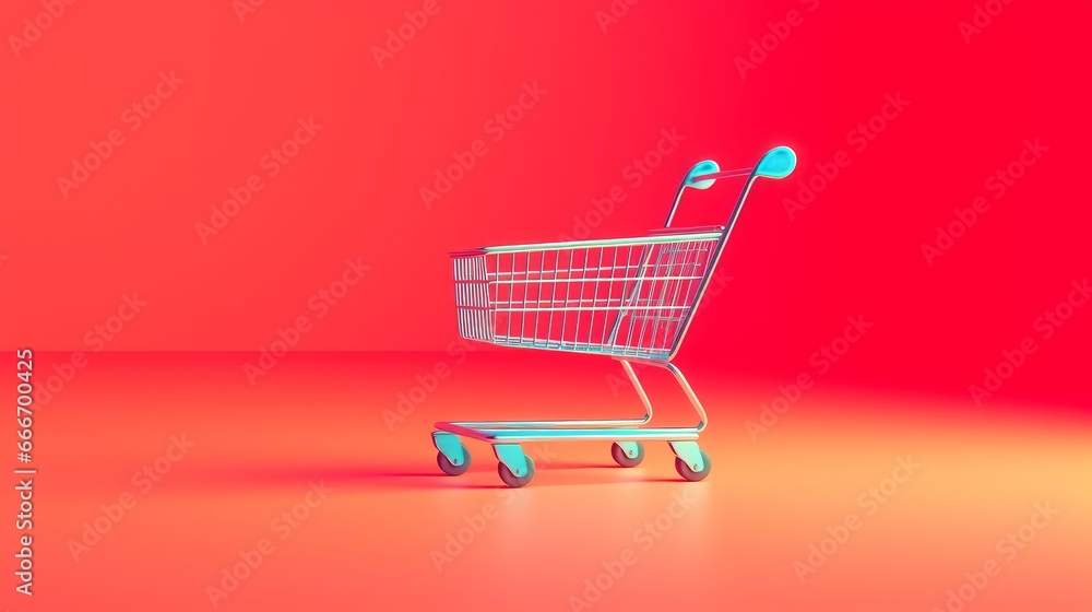 Online Shopping Concept with Shopping Cart Icon. AI generated