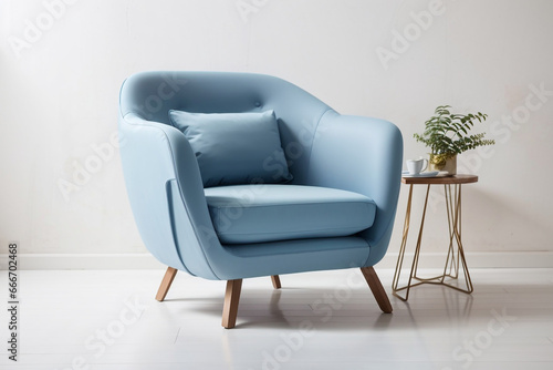 A modern chair with a pillow in the living room, bedroom, kitchen, and interior, Created with AI