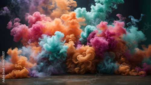 Colorful abstract background picture of artistic smoke screen. AI Generated