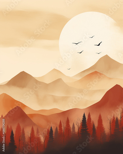 sunrise in mountains